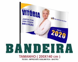 BANDEIRA SUBLIMÁTICA 200 X 140 TECIDO SUBLIMÁTICO TAMANHO 140 X 200   COM BASTÃO 