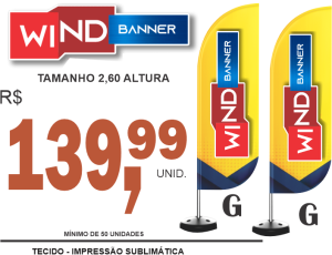 WIND BANNER  GRANDE EXTRUTURA DE ALUMINIO 2,60 DE ALTURA  TECIDO POLYESTER  